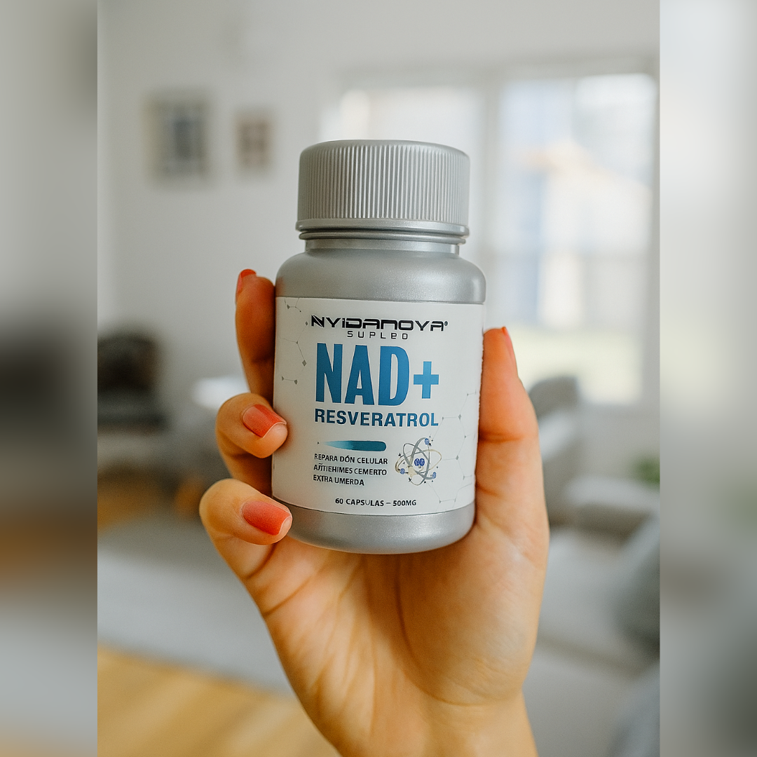 NAD+ Resveratrol Antiedad – Tu defensa diaria contra el envejecimiento prematuro