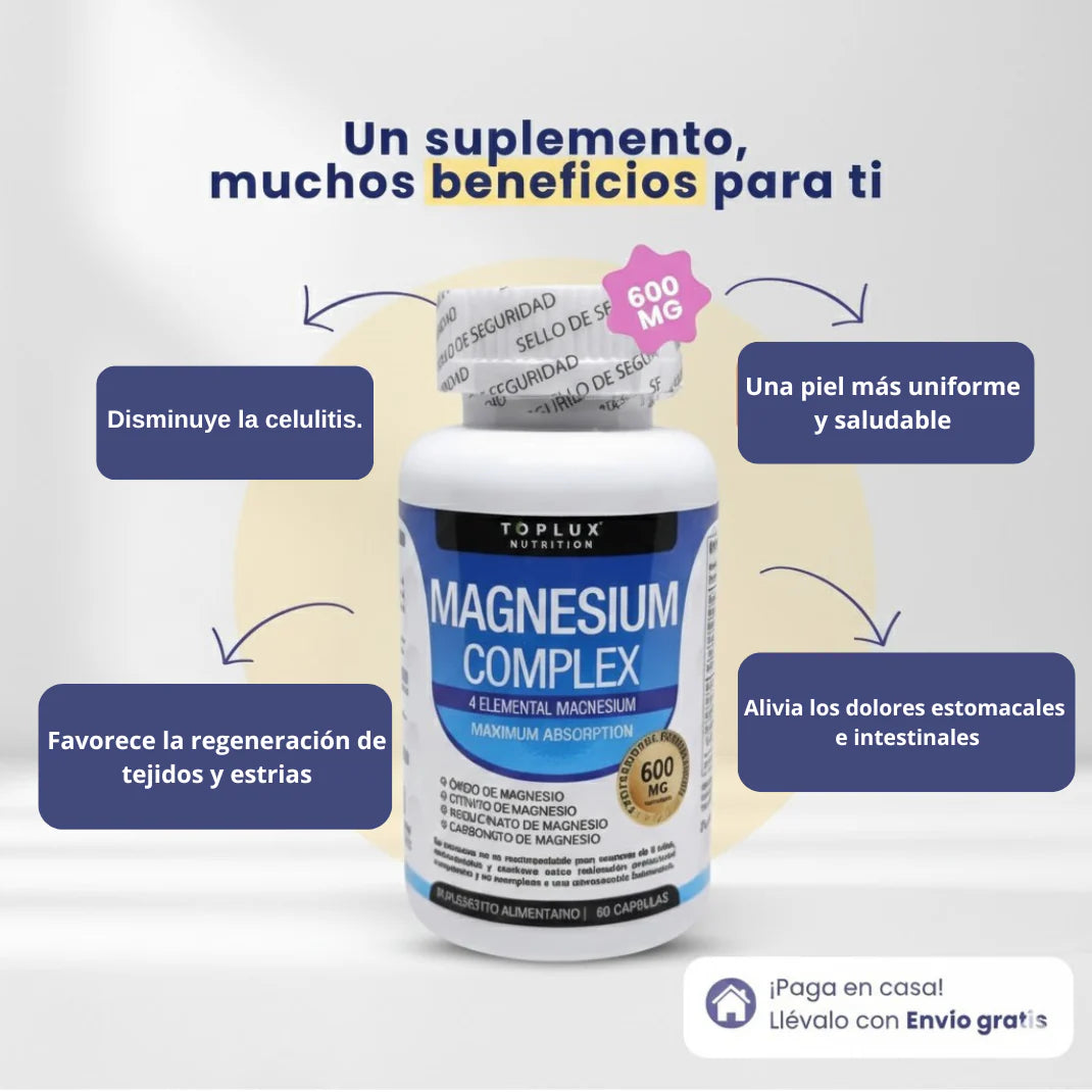 Complejo de Magnesio 4 en 1, 600 mg – Descanso real. Recuperación real