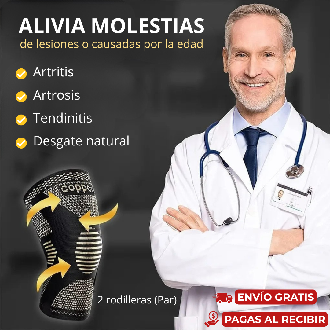 Rodilleras de Cobre Antiinflamatorias (Par) - Alivio diario para dolor y rigidez