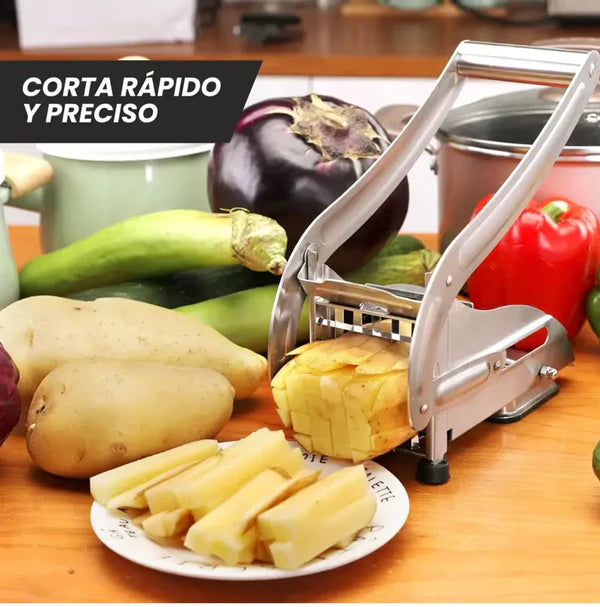 Cortador de Papas, Frutas y Verduras – Un empujón y queda listo para cocinar