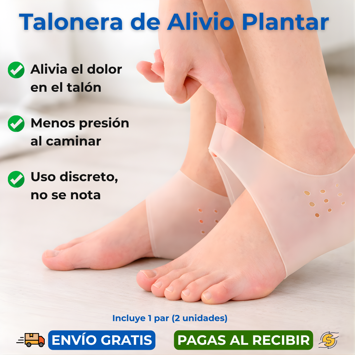 Talonera de Alivio Plantar - Reduce la presión en el talón y alivia el dolor al caminar