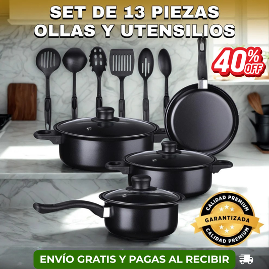 Set de Ollas Antiadherentes 13 Piezas