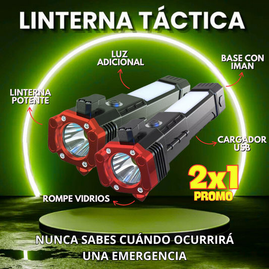 Linterna Táctica 4 en 1 – Lista para cualquier emergencia, Pack 2x1