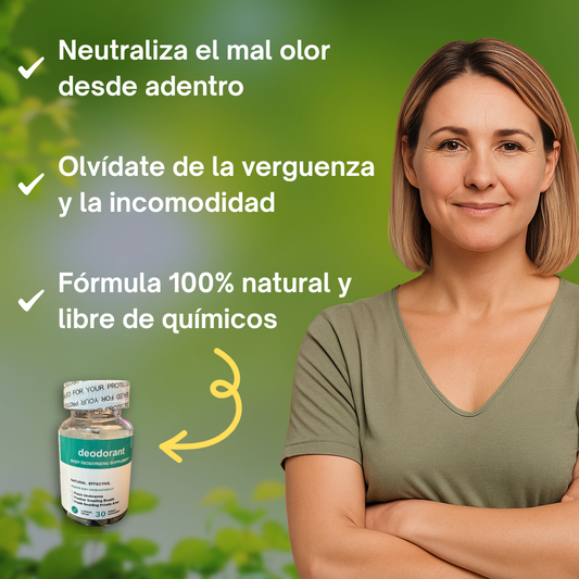 Desodorante Interno en Cápsulas - Neutraliza el mal olor desde adentro y recupera tu seguridad