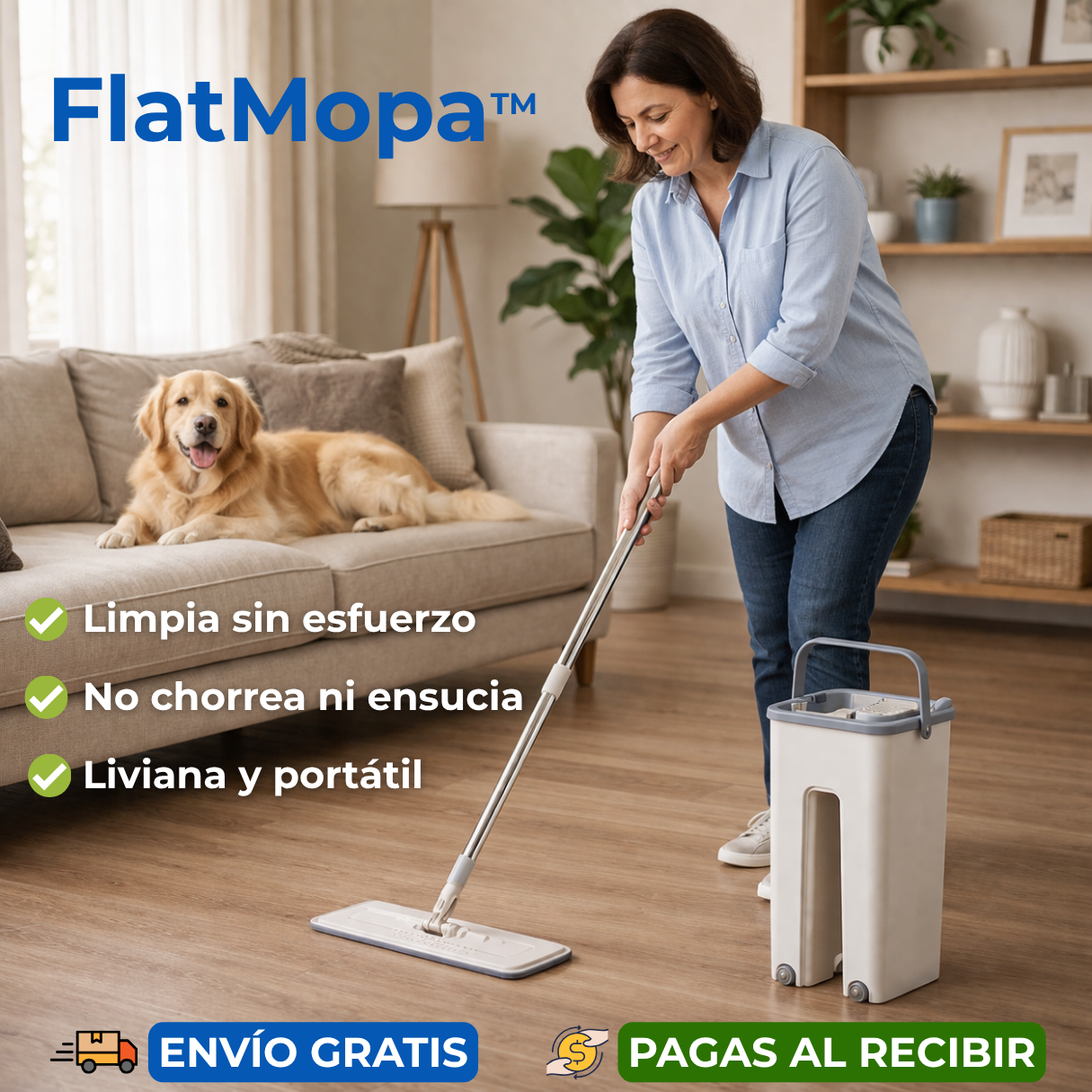 FlatMopa™ - Para limpiar rápido… sin tanto esfuerzo