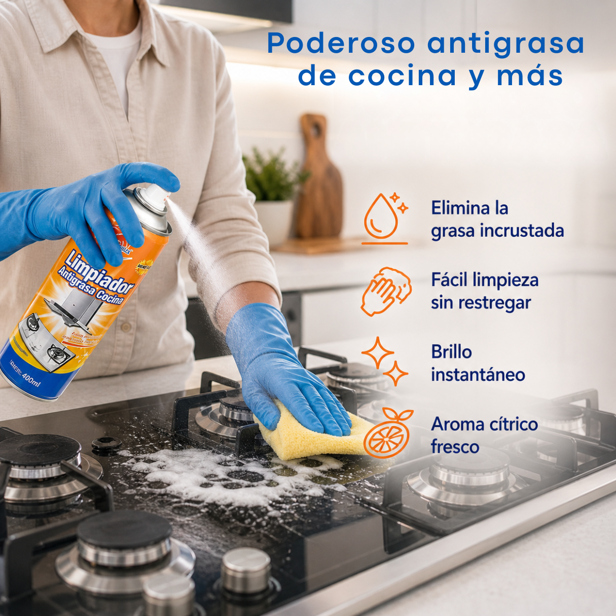 Spray Antigrasa PowerClean™- Hace el trabajo pesado por ti