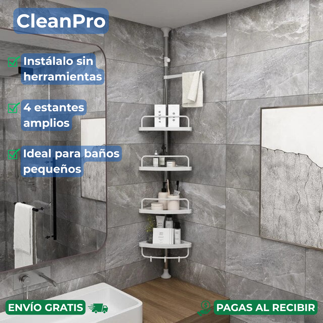 Organizador CleanPro™ - Ordena tu baño en minutos, sin taladrar y sin esfuerzo