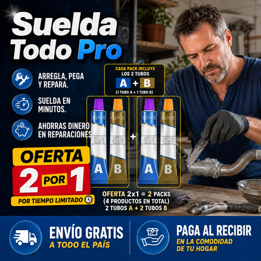 SueldaTodo Pro - Soldadura en frío que sella y repara en minutos