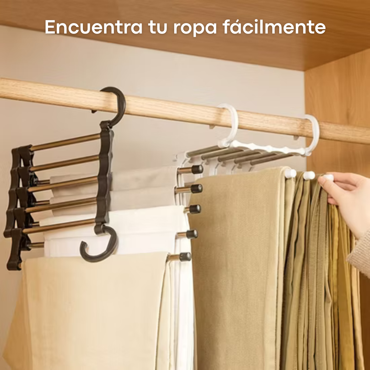 Perchero AhorraEspacio 5 en 1 - Encuentra tu ropa rápidamente
