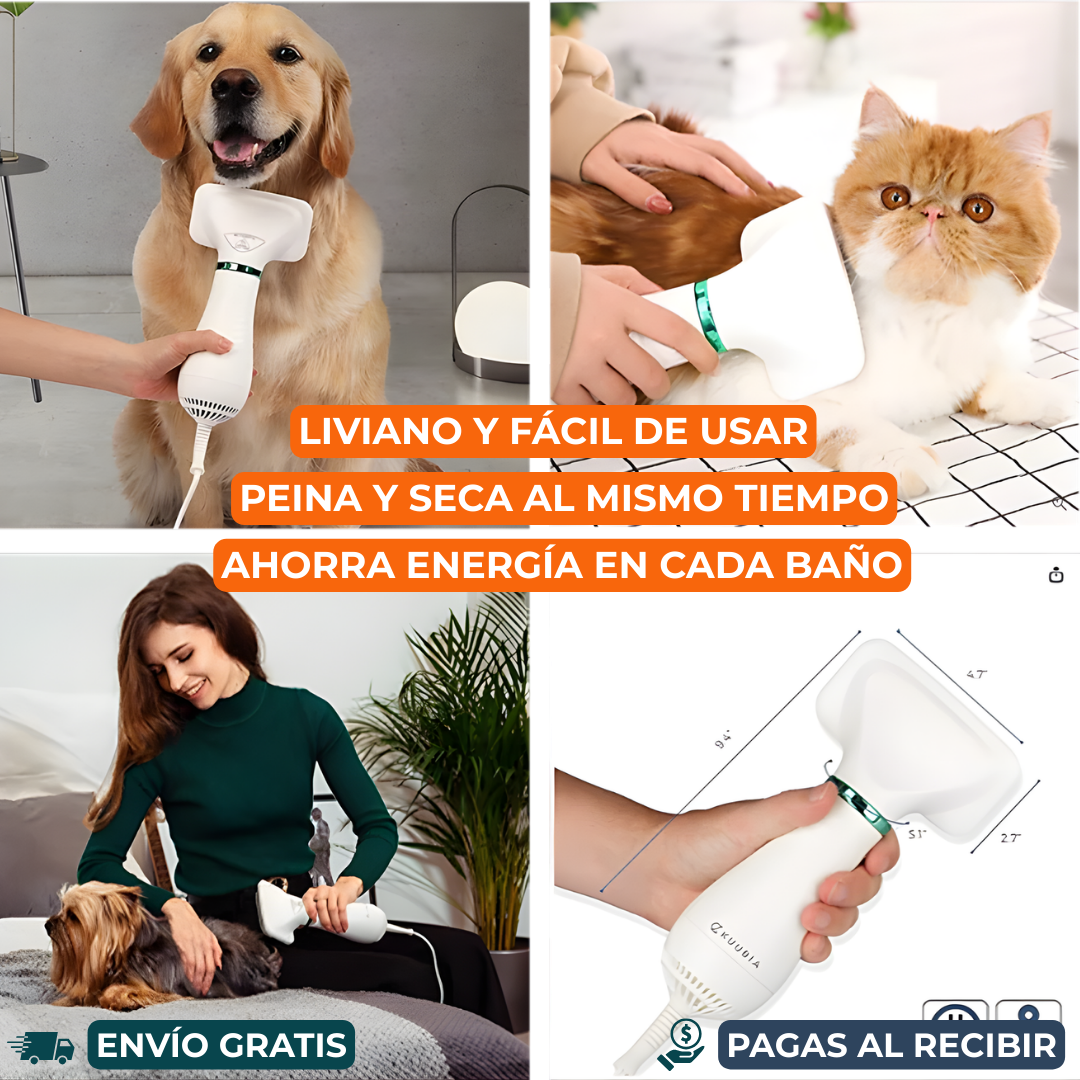 Cepillo Secador 2 en 1 - Más cómodo para ti y tu mascota