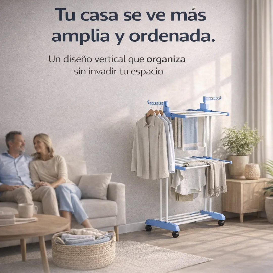 Tendedero Plegable 3 Niveles - Seca toda tu ropa en menos espacio