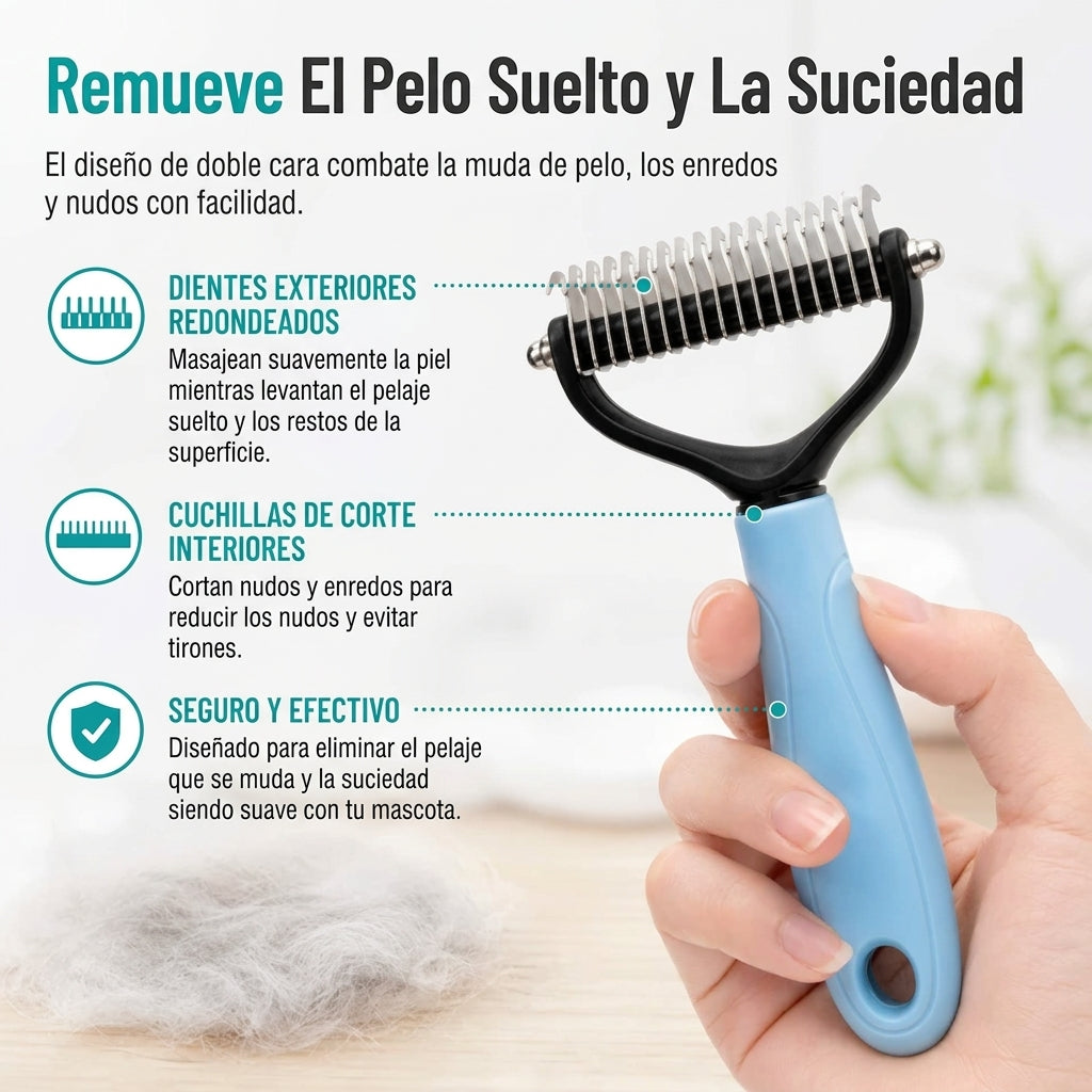 Cepillo Quitanudos DualPet - Desenreda y suelta fácilmente