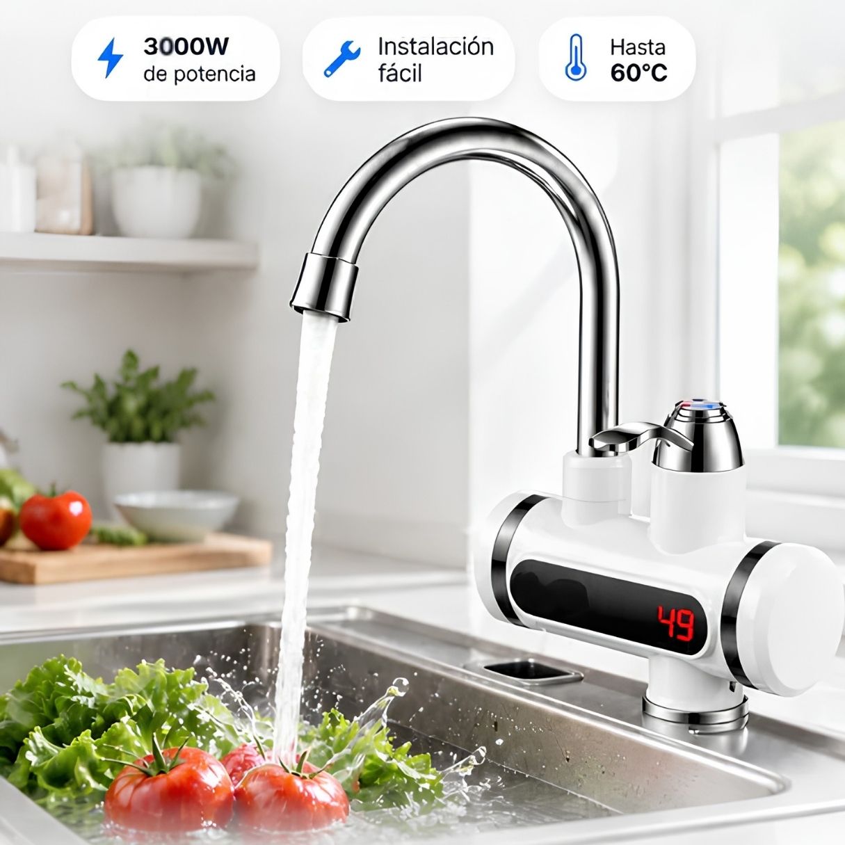 AquaTherm - Grifo Eléctrico de Agua Caliente Instantánea