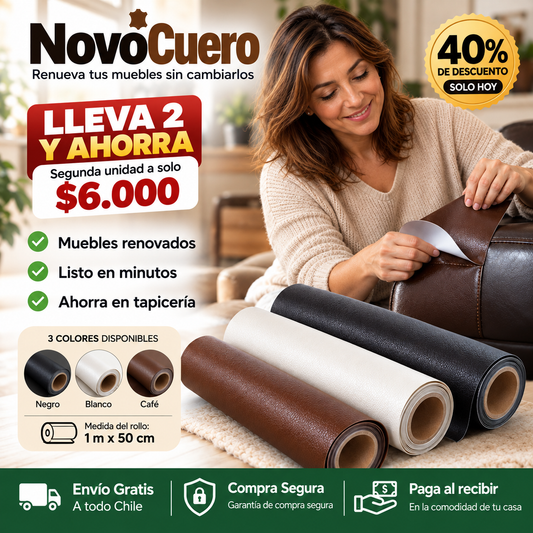 Rollo Adhesivo NovoCuero - Renueva tus muebles sin cambiarlos