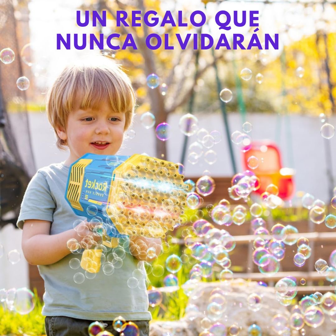 Bazooka de Burbujas RocketColor - Una fiesta de burbujas en segundos