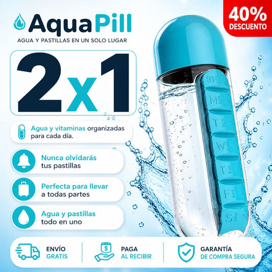 Botella Pastillero AquaPill - Tu agua y tus pastillas en un solo lugar