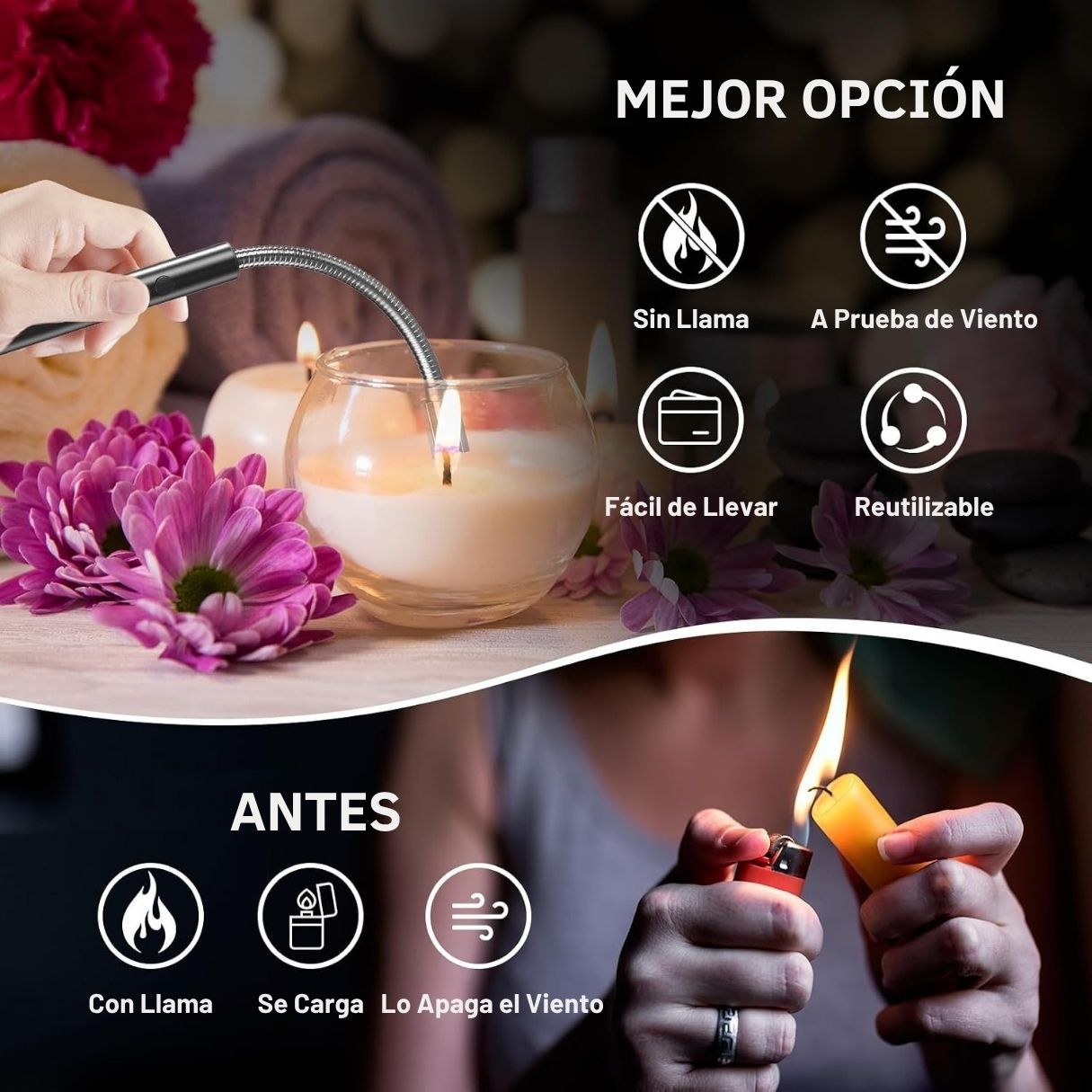 PowerFlame™ - Llega donde otros encendedores no pueden, sin quemarte