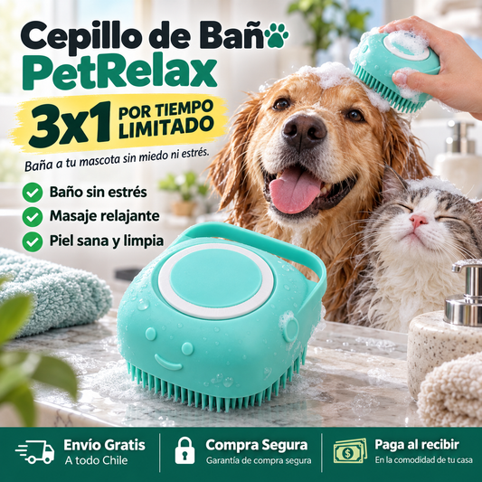 Cepillo de Baño PetRelax - Baña a tu mascota sin miedo ni estrés