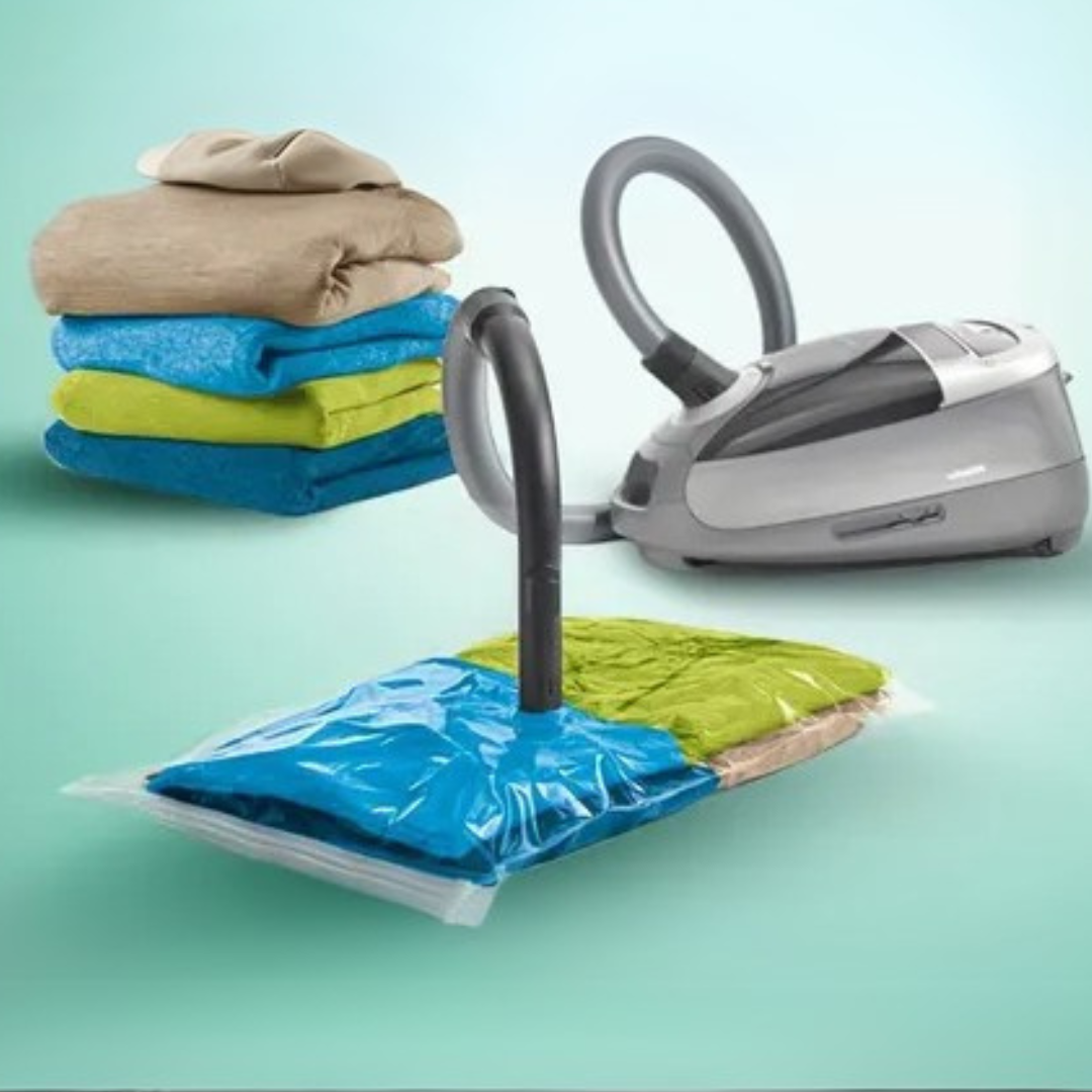 Set 6 Bolsas al Vacío + Bomba Manual – Espacio Libre al Instante