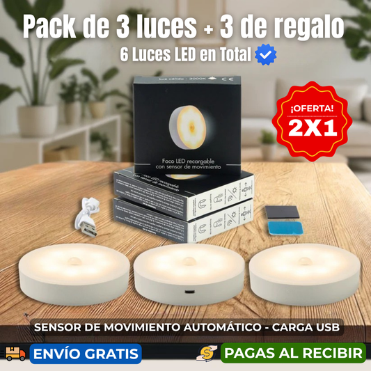 6 Luces LED Cobertura Total - Hogar seguro y ahorro de energía