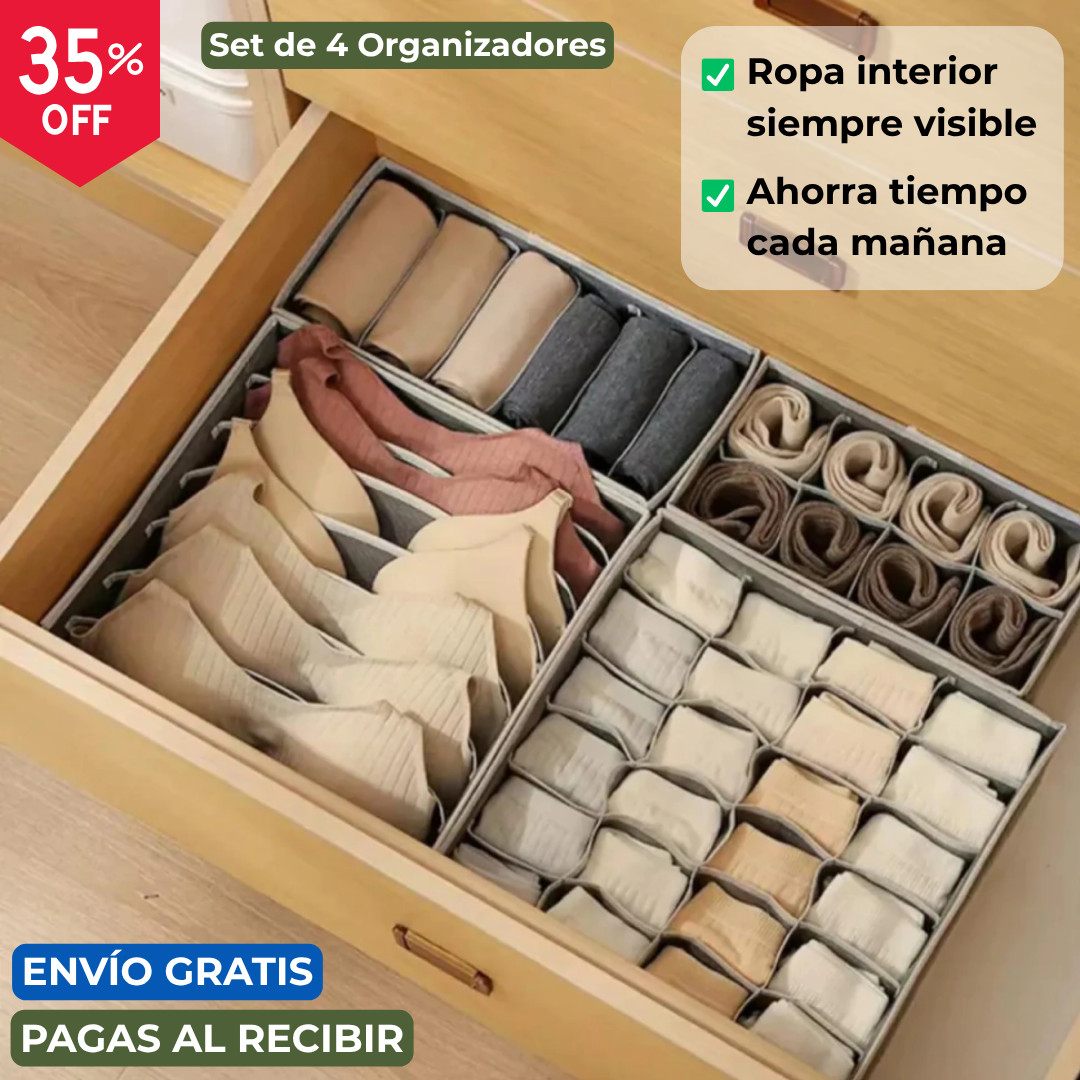 Organizador de Acceso Rápido x4 - Tu ropa interior siempre visible y ordenada