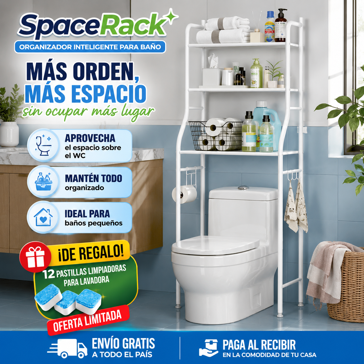 SpaceRack™- Organizador Inteligente para Baño