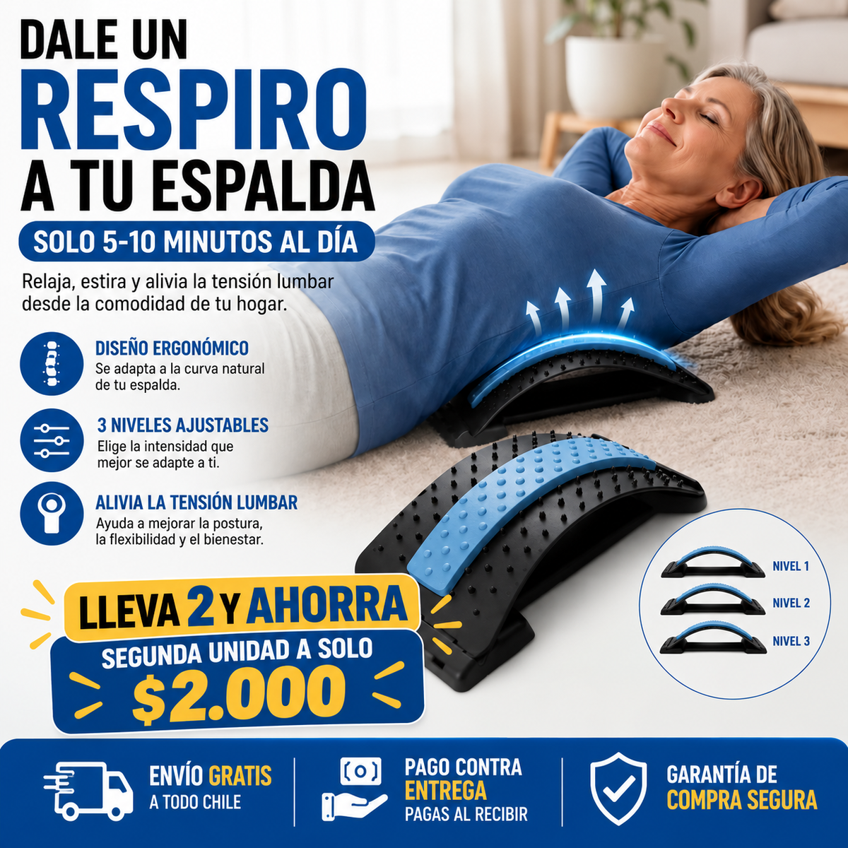 Estirador Lumbar BackRelax™- Estira y relaja tu espalda con una rutina sencilla