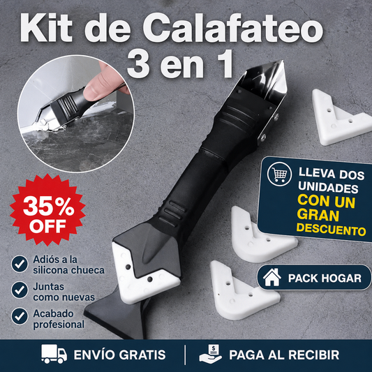 Herramienta de Calafateo 3 en 1 - Limpia, aplica y alisa en un solo kit