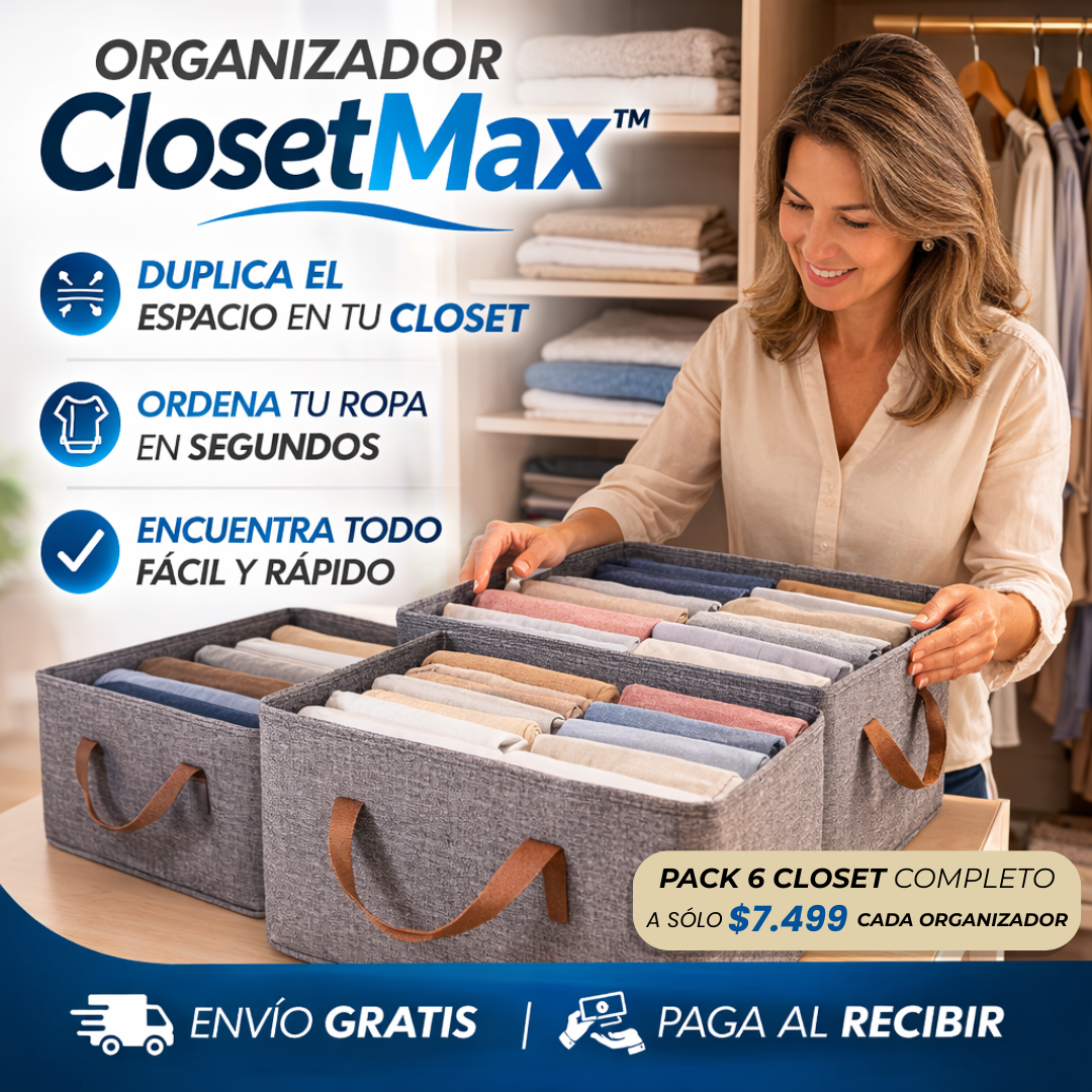 Organizador ClosetMax6 - Duplica el espacio de tu closet en segundos
