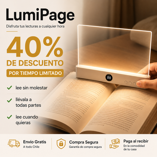 Lámpara de lectura LumiPage - Disfruta tus lecturas a cualquier hora