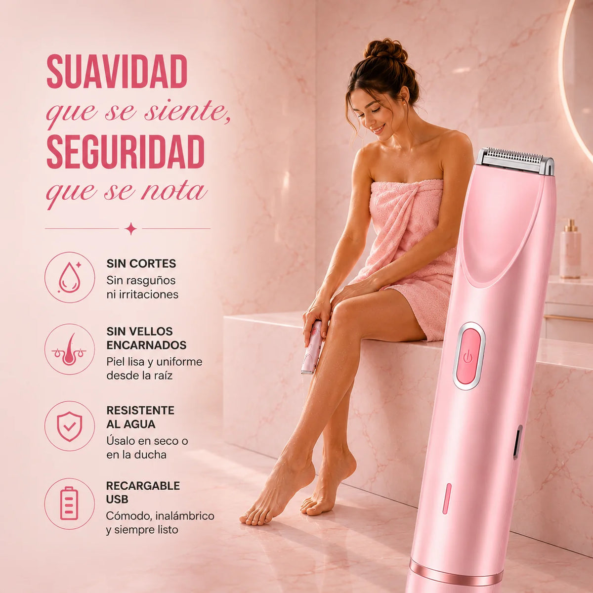Depiladora de bikini GlowSkin™ - Depila y recorta sin dolor