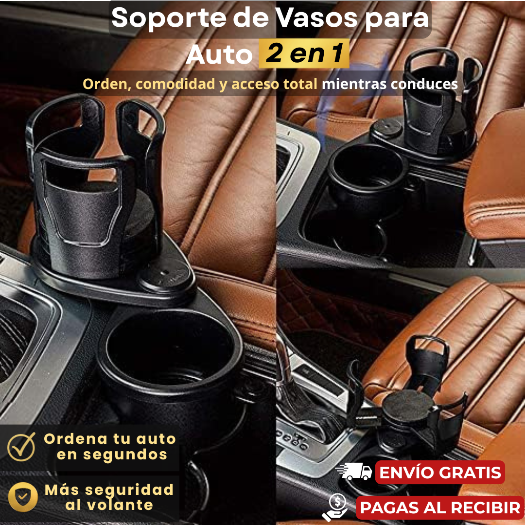 Soporte De Vasos Para Auto 2 en 1
