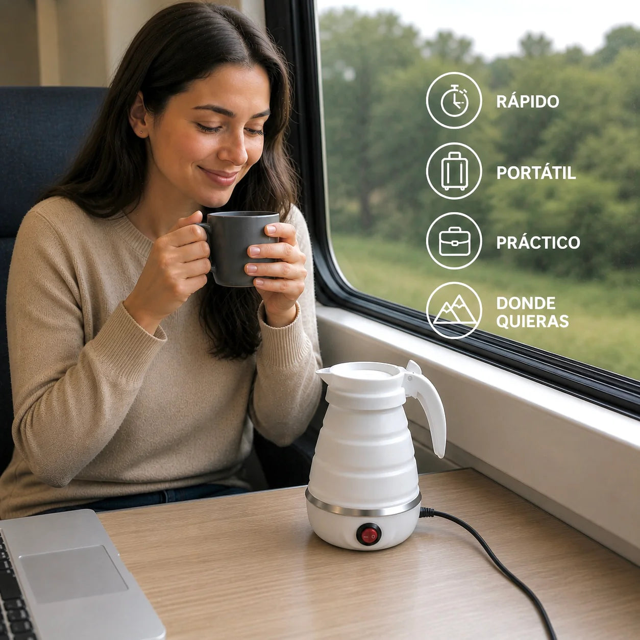 Hervidor Portátil TermoPack - Se pliega y lo llevas contigo donde quieras
