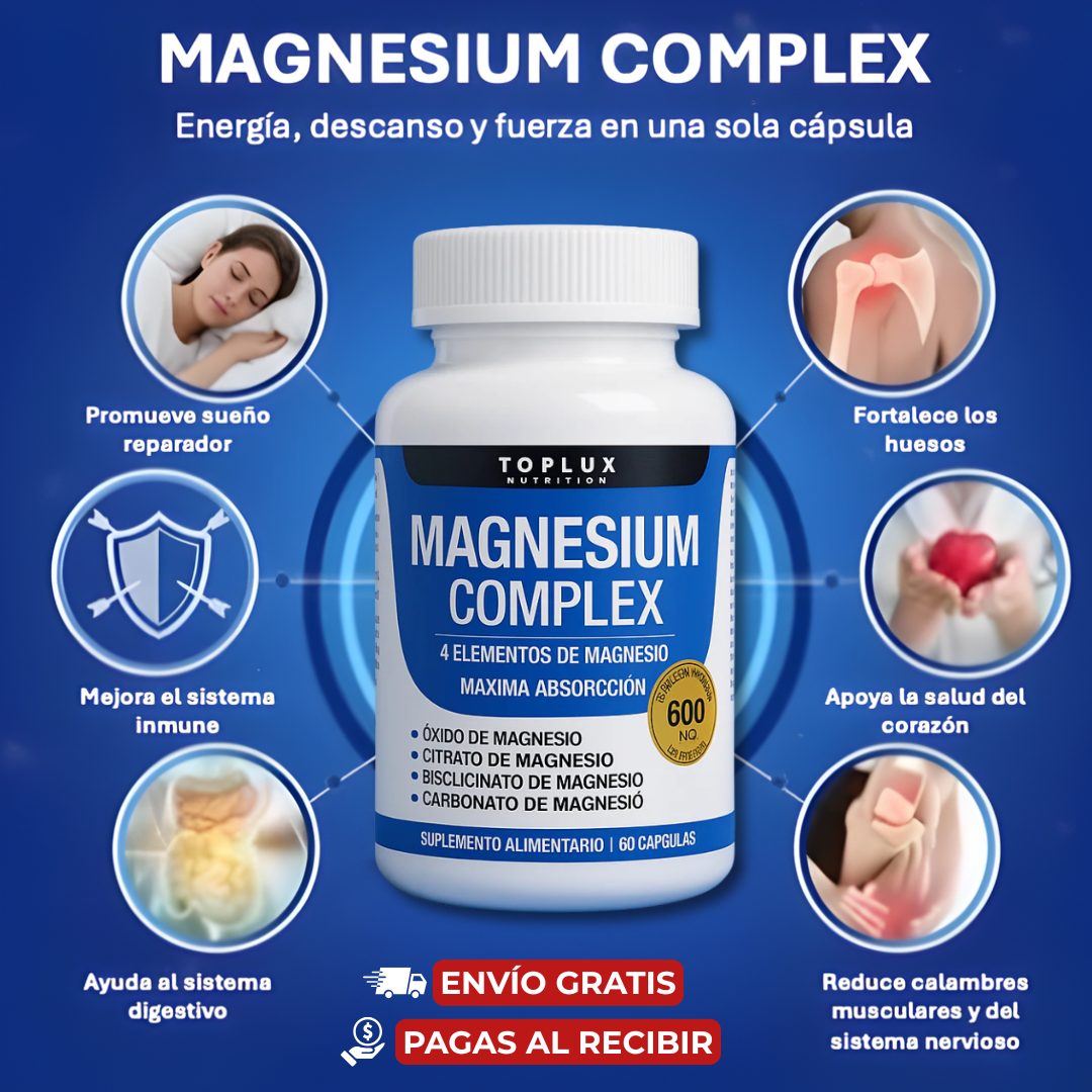 Complejo de Magnesio 4 en 1, 600 mg – Descanso real. Recuperación real