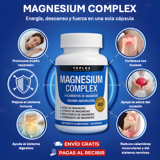 Complejo de Magnesio 4 en 1, 600 mg – Descanso real. Recuperación real