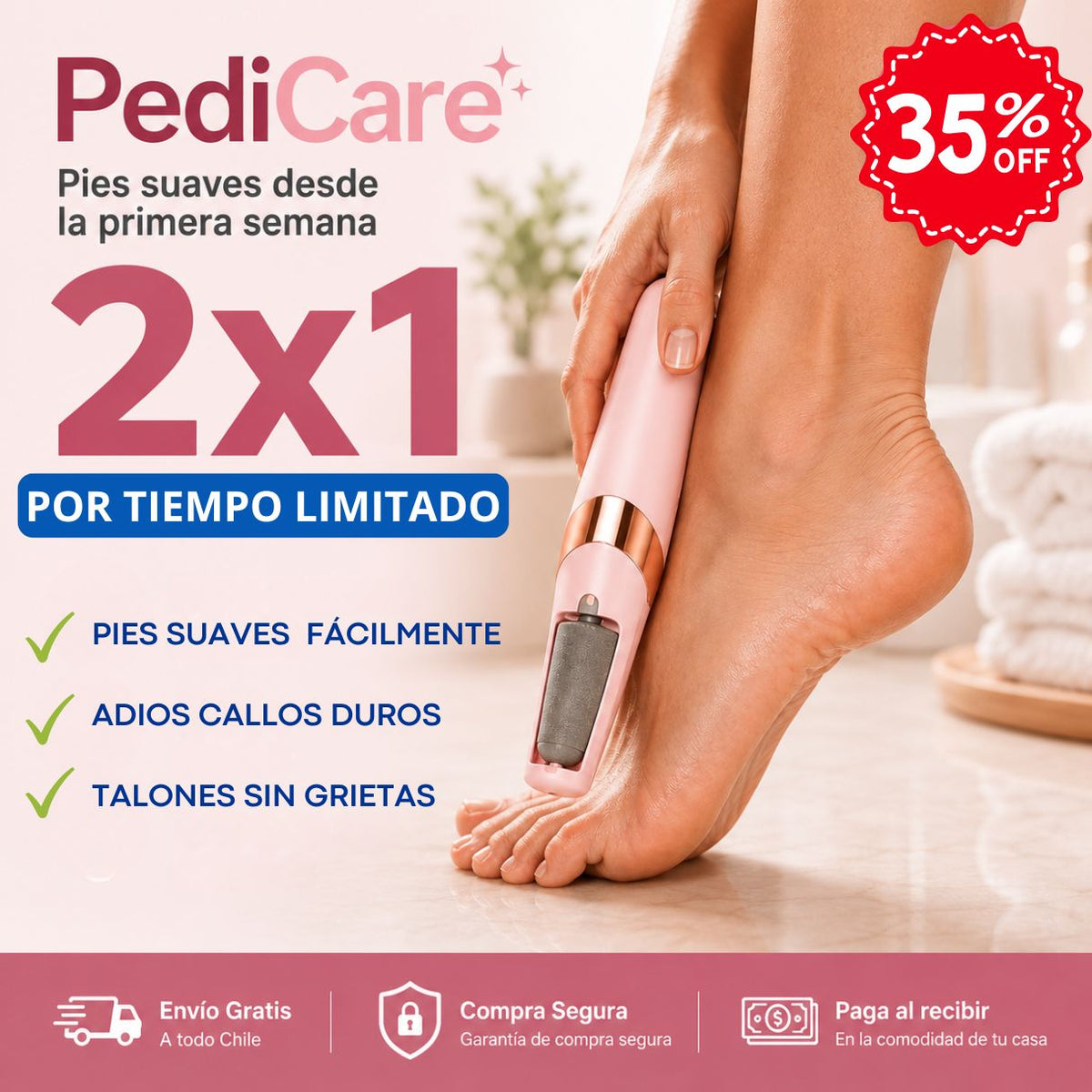 Lima eléctrica PediCare - Pedicura profesional sin salir de casa