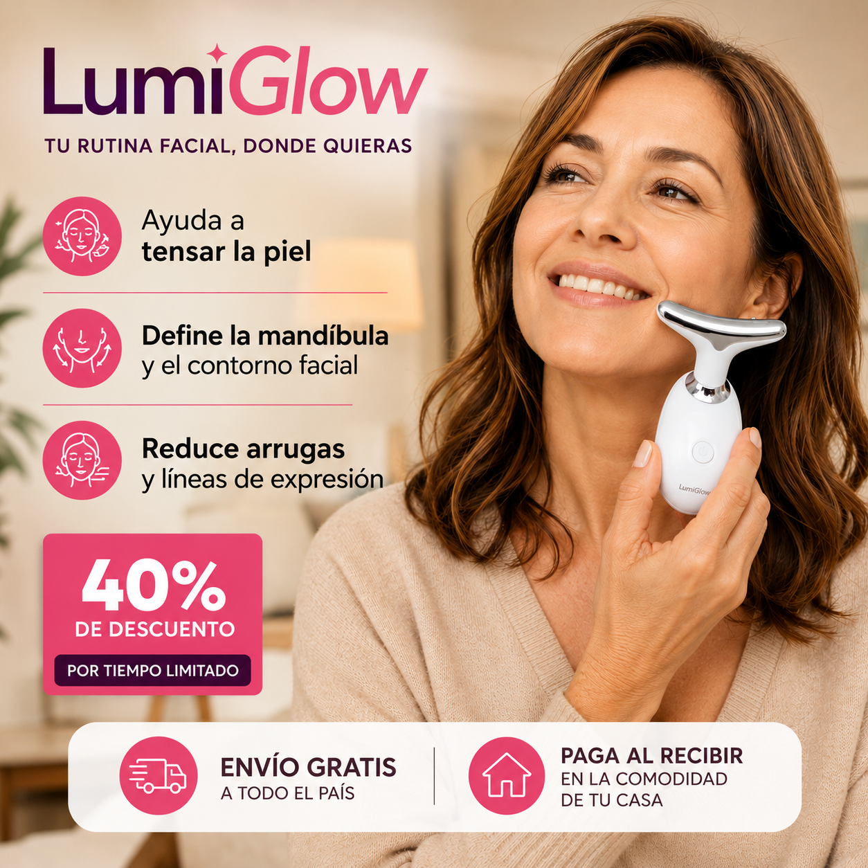 Tonificador Facial LumiGlow - Vuelve a sentirte cómoda con tu rostro