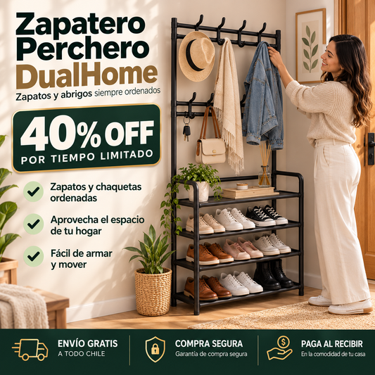 Zapatero Perchero DualHome - Zapatos y abrigos siempre ordenados