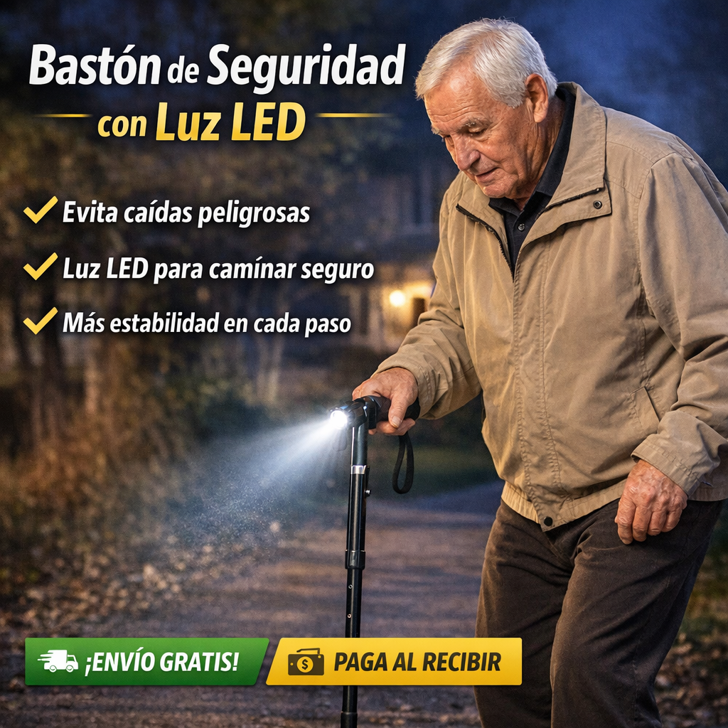 Bastón de Seguridad con Luz LED - Más estabilidad, más seguridad