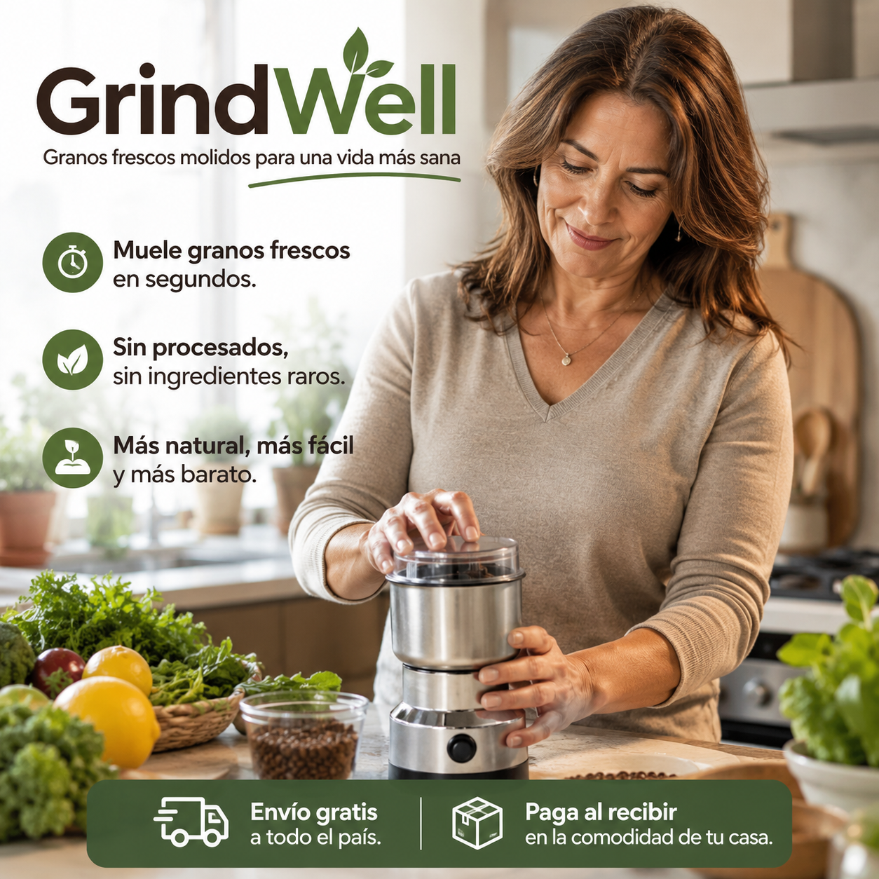 GrindWell - Granos frescos molidos para una vida más sana