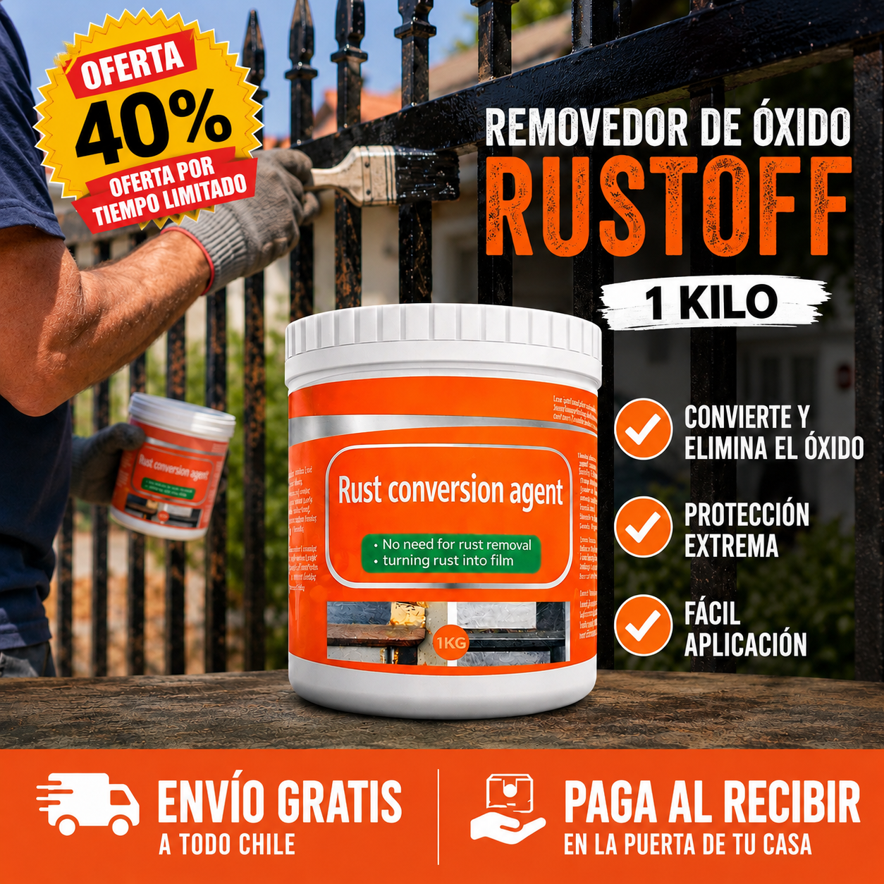 Removedor De Óxido RustOff - Protección duradera contra el Óxido