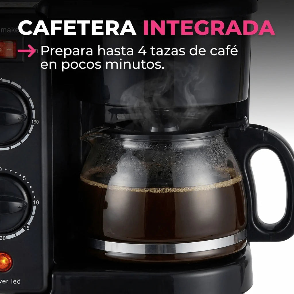 Centro de Desayuno 3 en 1 - Café, tostadas y desayuno… todo al mismo tiempo