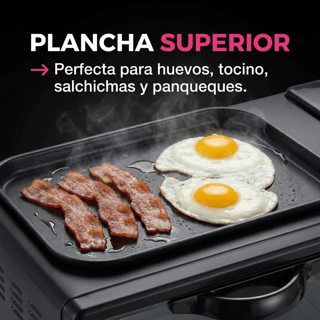 Centro de Desayuno 3 en 1 - Café, tostadas y desayuno… todo al mismo tiempo