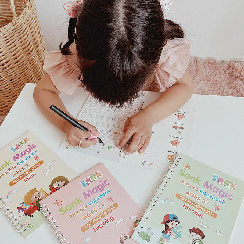 Set Montessori de Caligrafía x4 - Reutilizables con tinta mágica