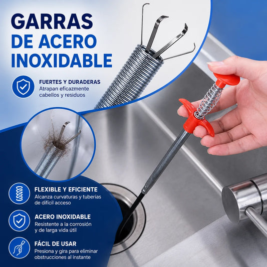 Destapacañerías GarraFlex - Sin productos químicos ni gásfiter
