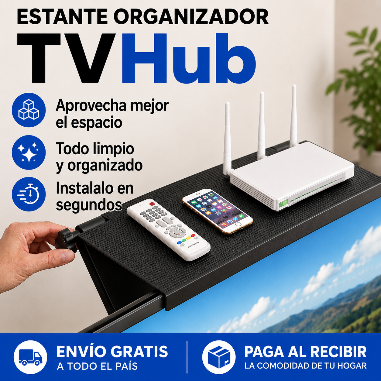 Estante Organizador TVHub - Todo lo que acompaña a tu TV, en un solo lugar