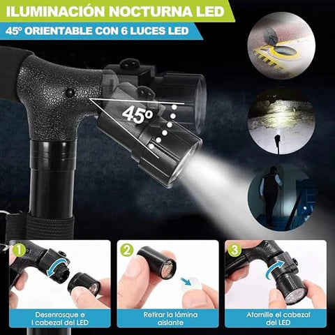Bastón de Seguridad con Luz LED - Más estabilidad, más seguridad