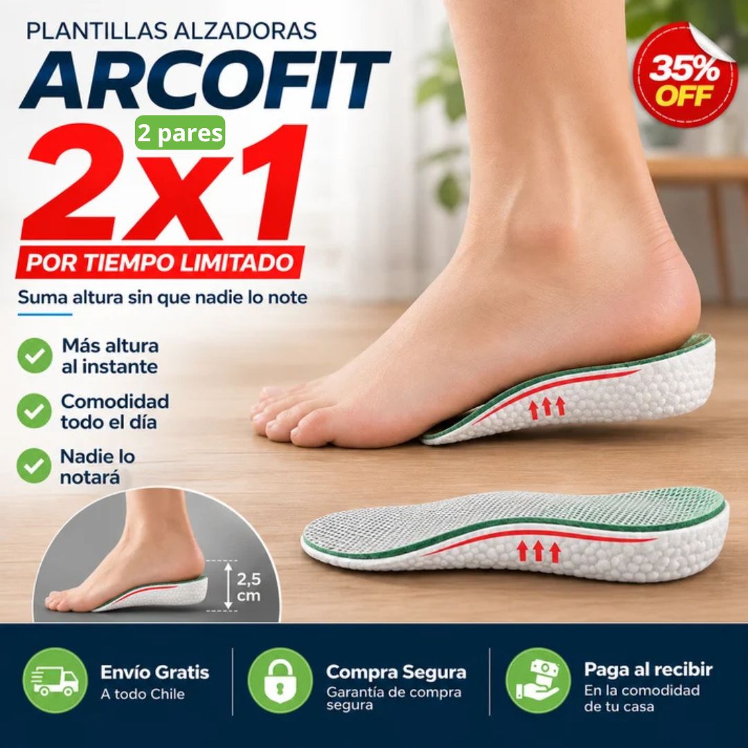 Plantillas Alzadoras Arcofit - Aumenta unos centímetros, discretamente