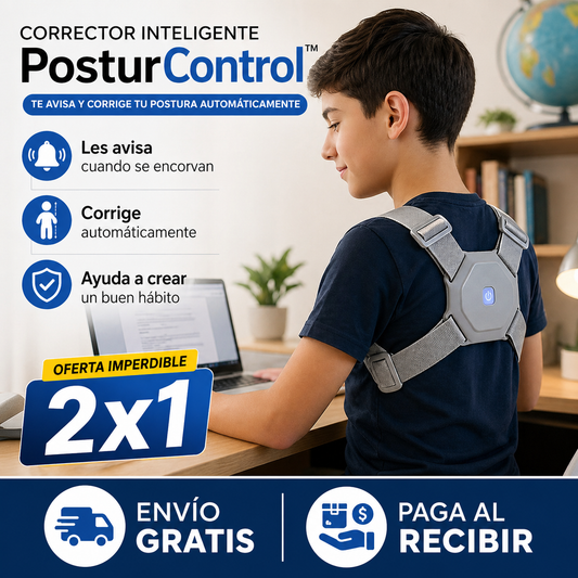 Corrector Inteligente PosturControl™- Avisa y corrige la postura automáticamente