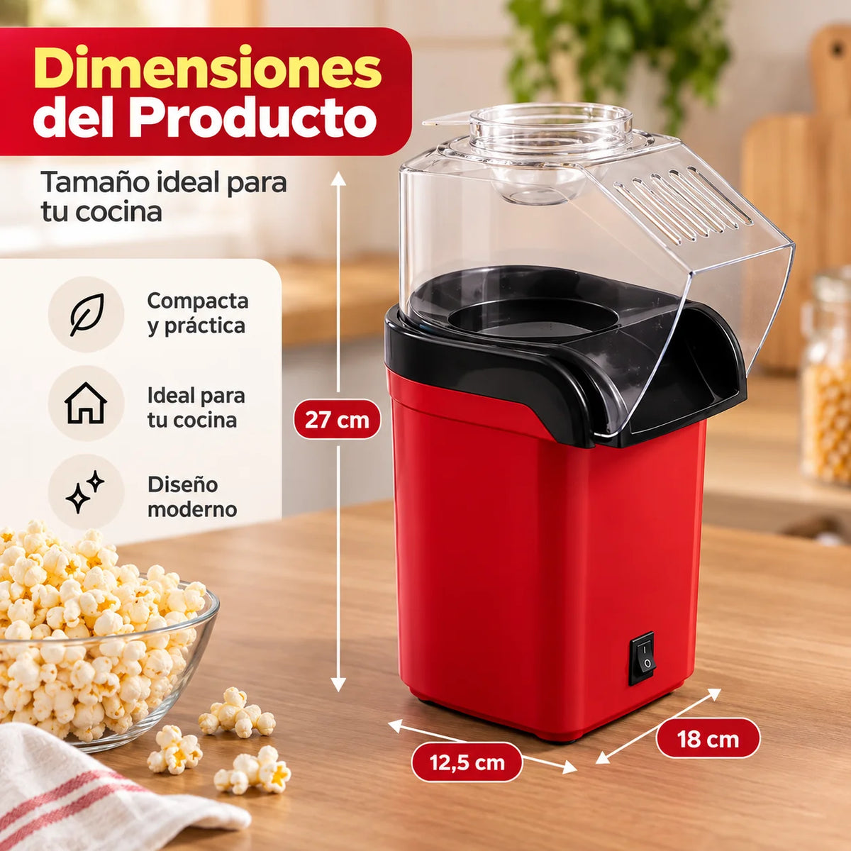 Máquina de Palomitas AirPop - Cabritas Caseras en 2 Minutos
